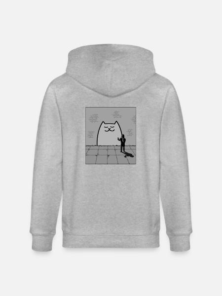 Schläfrige Katze - Stanley/Stella Unisex Bio-Kapuzenjacke CULTIVATOR - Grau meliert