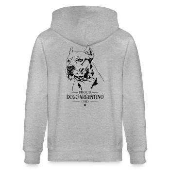 Dogue Argentino Papa Chien Chien Wilsigns - Veste à capuche bio CULTIVATOR Stanley/Stella Unisexe - gris chiné - Dos - Luana (180cm)