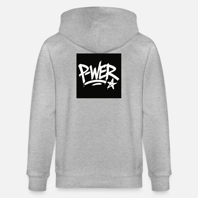 Graffiti Style Power Text Design - Veste à capuche bio CULTIVATOR Stanley/Stella Unisexe - gris chiné