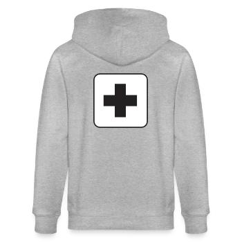 First aid - Stanley/Stella CULTIVATOR  Unisex Organic Hooded Jacket - heather grey - Back - Luana (180cm)