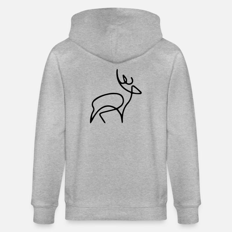 oneline Hirsch - Stanley/Stella Unisex Bio-Kapuzenjacke CULTIVATOR  - Grau meliert