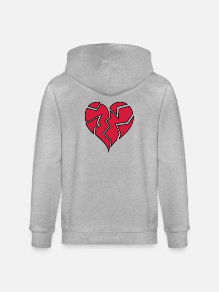 HEARTBROKEN <3 - Stanley/Stella CULTIVATOR  Unisex Organic Hooded Jacket - heather grey