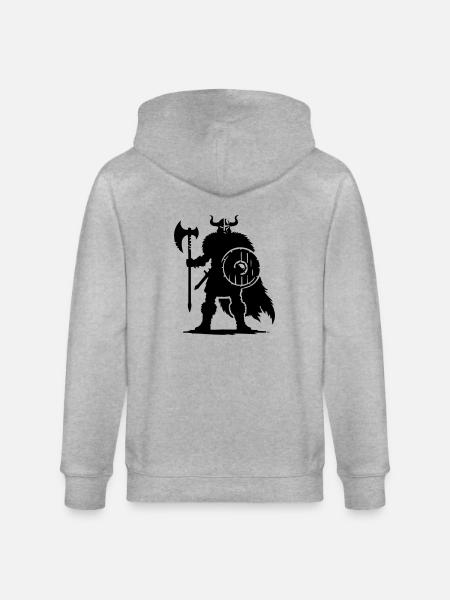 Viking Warrior - Stanley/Stella CULTIVATOR Unisex Organic Hooded Jacket - heather grey