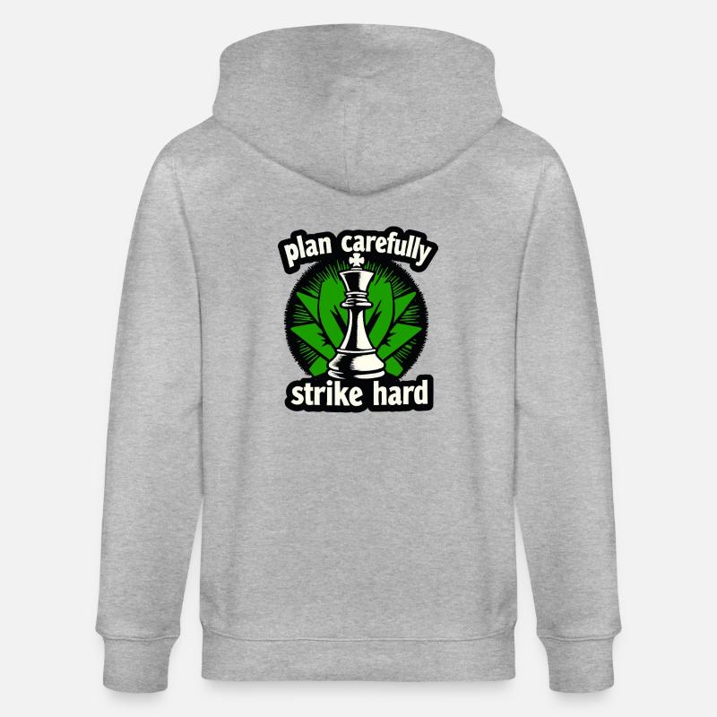 Schach plan carefully strike hard - Stanley/Stella CULTIVATOR  Unisex Organic Hooded Jacket - heather grey