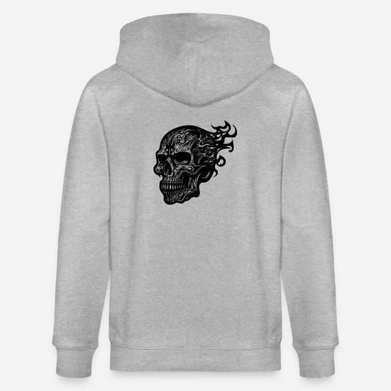 Brûlant tatouage Crâne de feu - Veste à capuche bio CULTIVATOR Stanley/Stella Unisexe - gris chiné