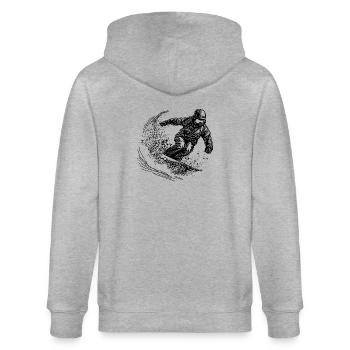 Powder Snow Skier Offroad Outdoor Style - Stanley/Stella CULTIVATOR  Unisex Organic Hooded Jacket - heather grey - Back - Luana (180cm)