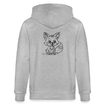 Süsses kleines Kinder Fuchs Portrait - Stanley/Stella Unisex Bio-Kapuzenjacke CULTIVATOR  - Grau meliert - Hinten - Luana (180cm)