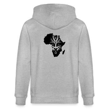 Afrique Continent Masques Bijoux Tatouage - Veste à capuche bio CULTIVATOR Stanley/Stella Unisexe - gris chiné - Dos - Luana (180cm)