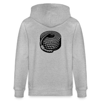 Corde tressée Conception de corde maritime enroulée - Veste à capuche bio CULTIVATOR Stanley/Stella Unisexe - gris chiné - Dos - Luana (180cm)