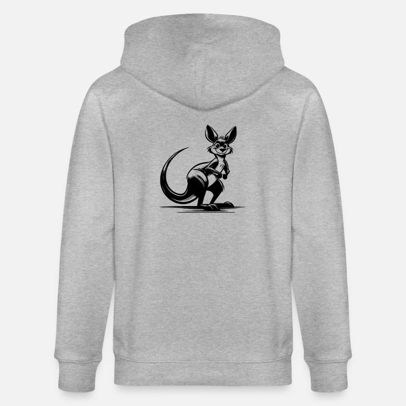 Australisches lächelndes Känguru - Stanley/Stella Unisex Bio-Kapuzenjacke CULTIVATOR  - Grau meliert