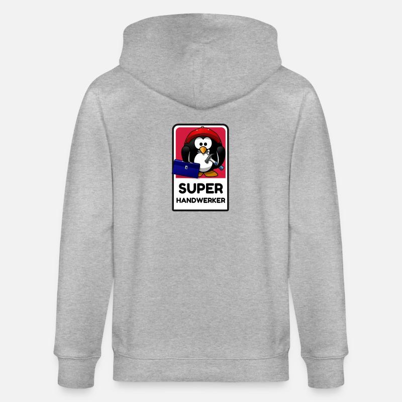 Super Handwerker - lustiger Pingu - Stanley/Stella Unisex Bio-Kapuzenjacke CULTIVATOR  - Grau meliert