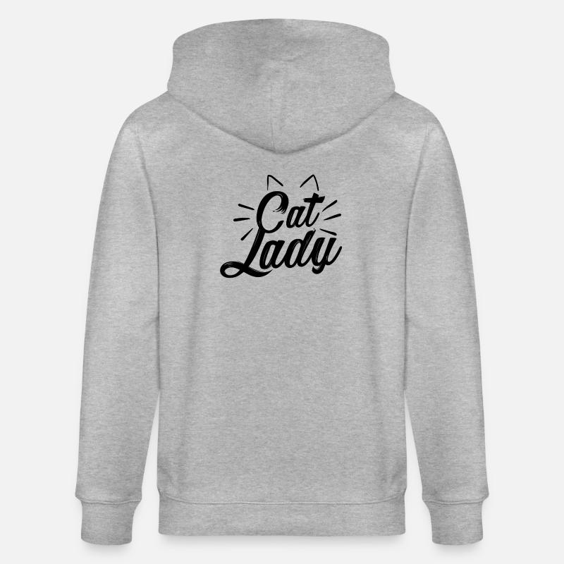 Katzen Dame Geschenk Idee - Stanley/Stella Unisex Bio-Kapuzenjacke CULTIVATOR  - Grau meliert
