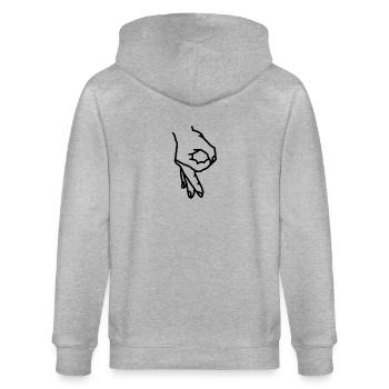 Circle Game Gotcha You looked Prank T-Shirt - Stanley/Stella Unisex Bio-Kapuzenjacke CULTIVATOR  - Grau meliert - Hinten - Luana (180cm)
