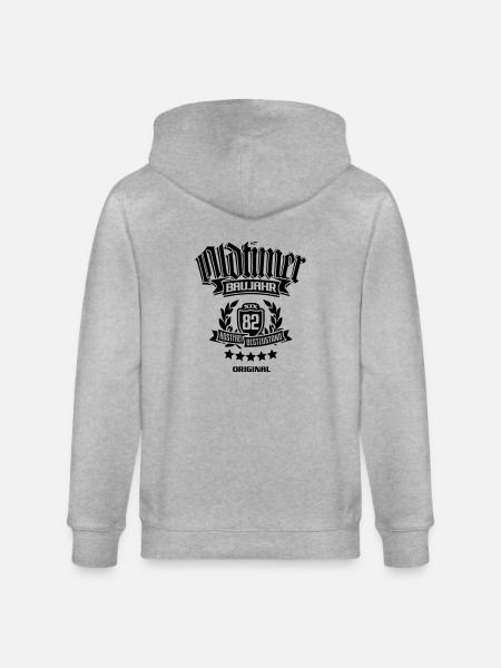 Oldtimer Baujahr 1982 - Stanley/Stella Unisex Bio-Kapuzenjacke CULTIVATOR  - Grau meliert