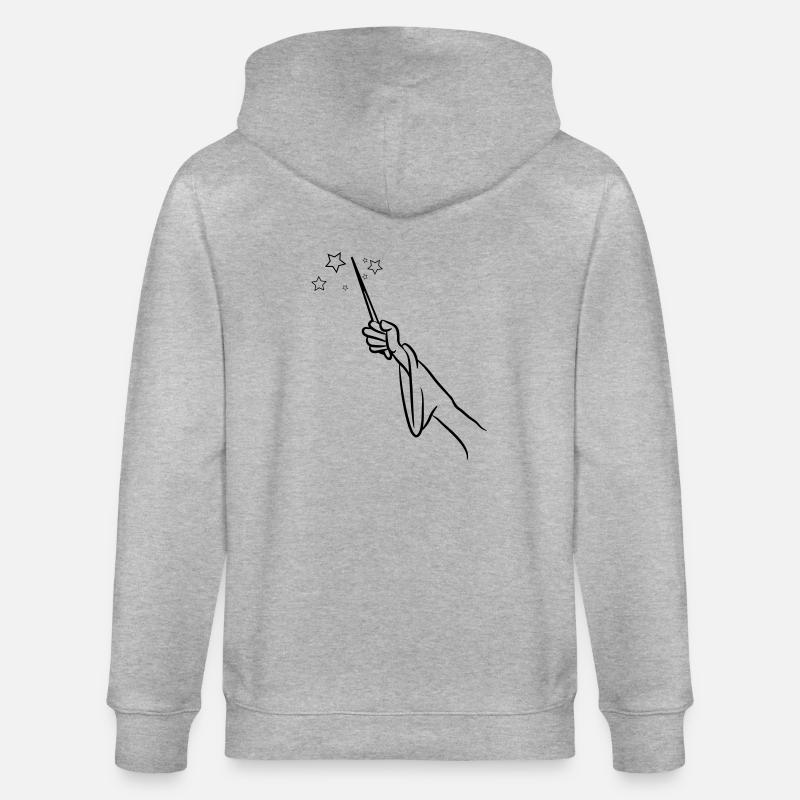 zauberer Zauberstab - Stanley/Stella Unisex Bio-Kapuzenjacke CULTIVATOR - Grau meliert