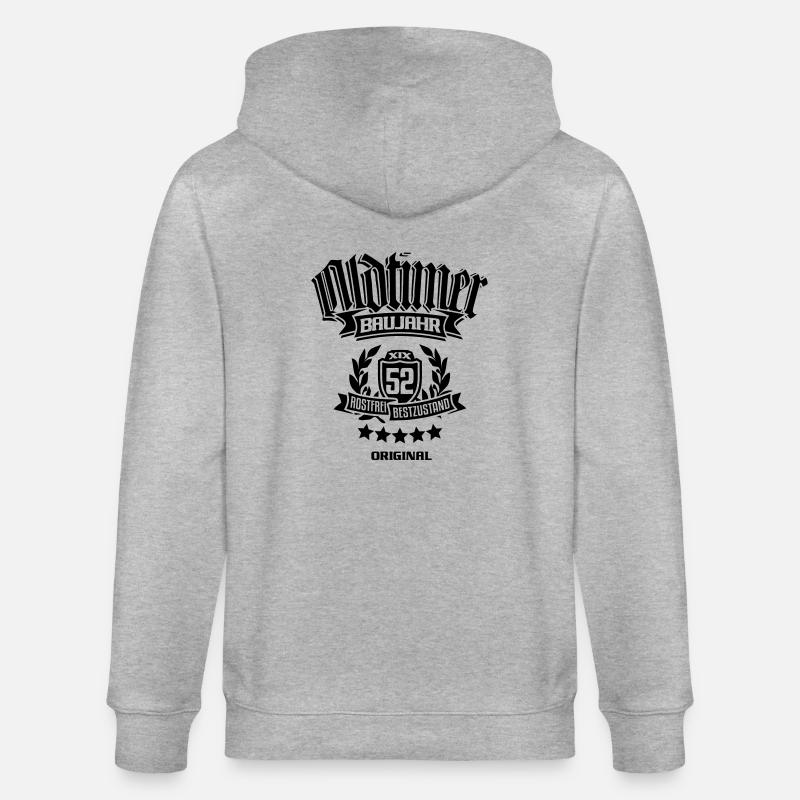 Oldtimer Baujahr 1952 - Stanley/Stella Unisex Bio-Kapuzenjacke CULTIVATOR  - Grau meliert