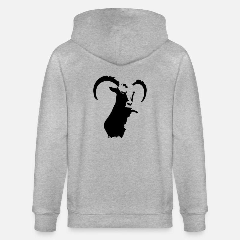 steinbock tier - Stanley/Stella Unisex Bio-Kapuzenjacke CULTIVATOR  - Grau meliert