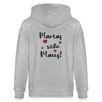 Mamas süße Maus - Stanley/Stella Unisex Bio-Kapuzenjacke CULTIVATOR  - Grau meliert - Hinten - Luana (180cm)