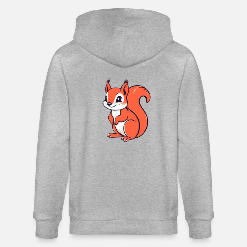 Süßes kleines Eichhörnchen - Stanley/Stella Unisex Bio-Kapuzenjacke CULTIVATOR  - Grau meliert