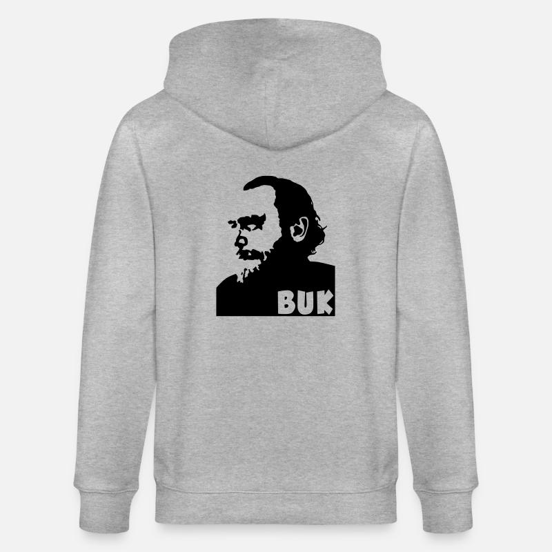 Charles Bukowski - Stanley/Stella Unisex Bio-Kapuzenjacke CULTIVATOR  - Grau meliert