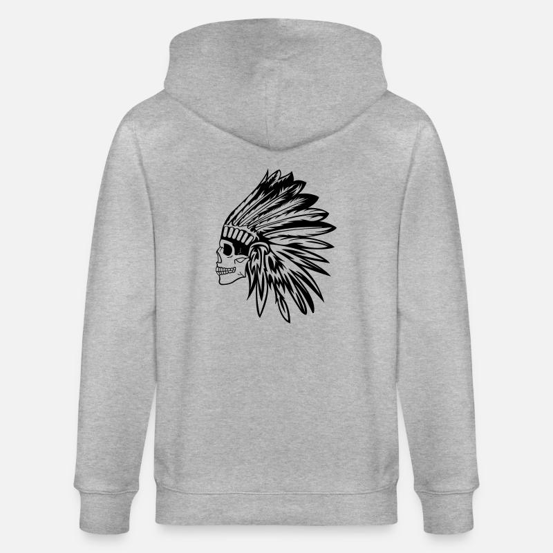 indianer_skull - Veste à capuche bio CULTIVATOR Stanley/Stella Unisexe - gris chiné