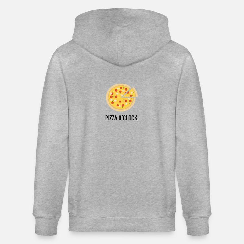 Pizza O´clock Essen als Geschenk - Stanley/Stella Unisex Bio-Kapuzenjacke CULTIVATOR  - Grau meliert