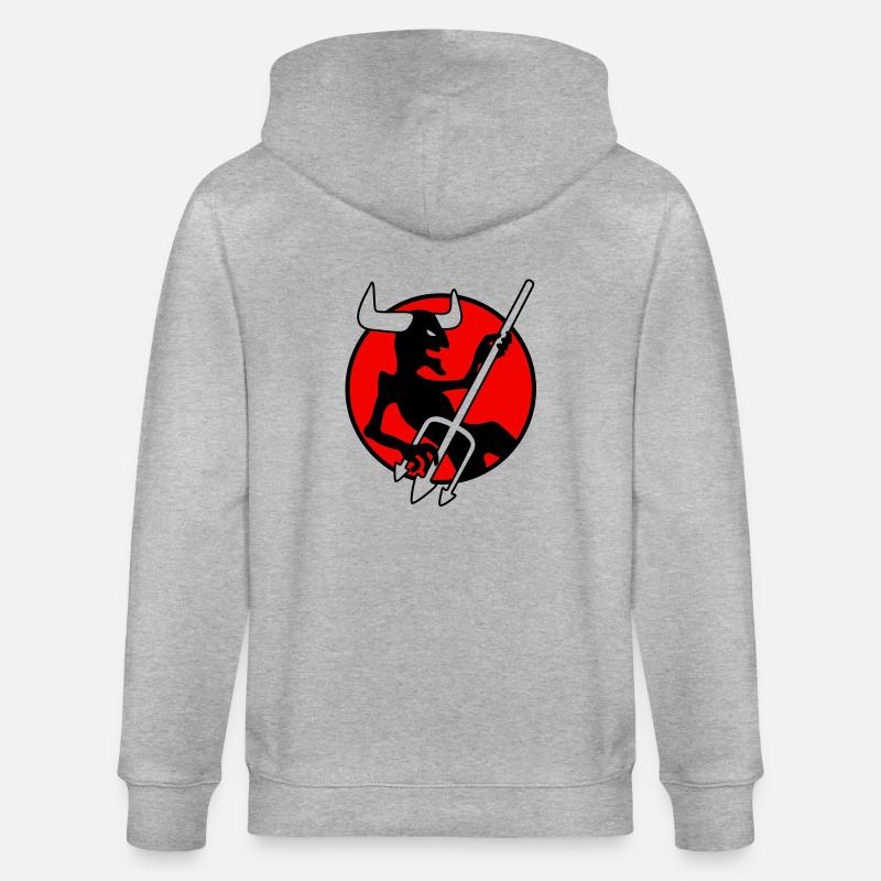 rockin_devil_3c - Veste à capuche bio CULTIVATOR Stanley/Stella Unisexe - gris chiné