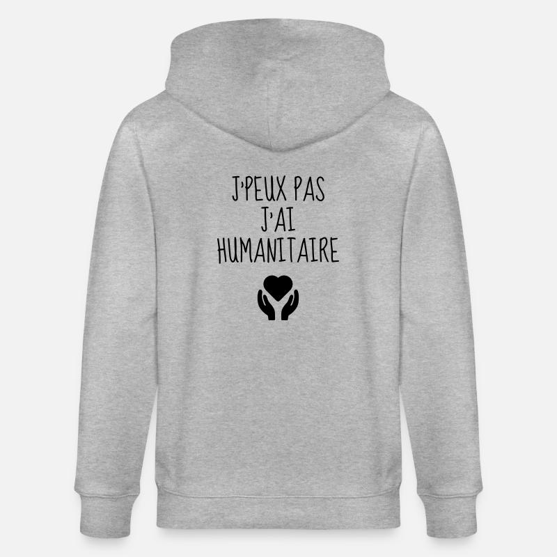 Bénévole / Humanitaire / Solidaire / Aide - Veste à capuche bio CULTIVATOR Stanley/Stella Unisexe - gris chiné