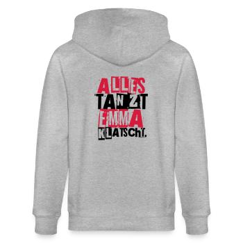 ALLES TANZT EMMA KLATSCHT. - Stanley/Stella Unisex Bio-Kapuzenjacke CULTIVATOR  - Grau meliert - Hinten - Luana (180cm)