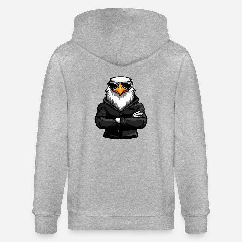 Adler Eagle Comic - Stanley/Stella CULTIVATOR Unisex Organic Hooded Jacket - heather grey