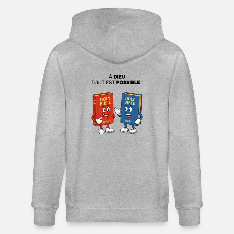 Bibel T-Shirt - Stanley/Stella Unisex Bio-Kapuzenjacke CULTIVATOR  - Grau meliert