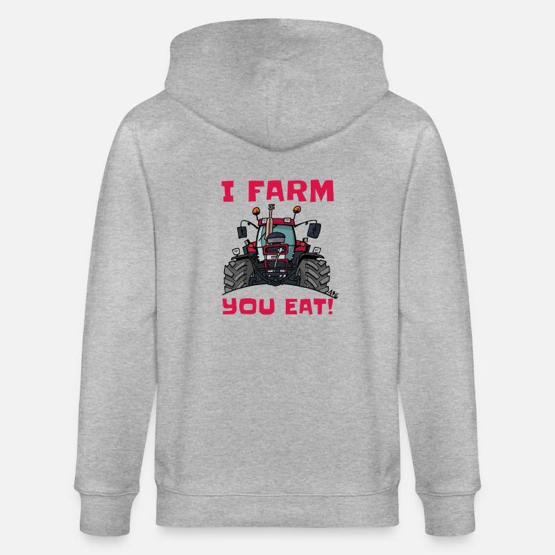 Ich Bauernhofs Fall essen - Stanley/Stella Unisex Bio-Kapuzenjacke CULTIVATOR  - Grau meliert