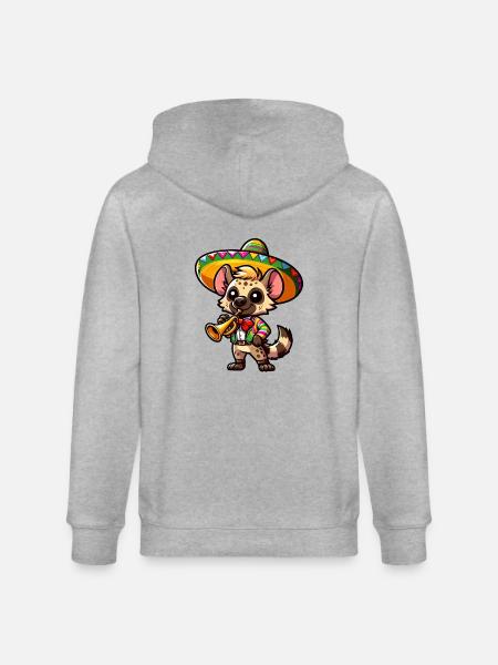 Cinco de Mayo Hyäne Trompeter - Stanley/Stella Unisex Bio-Kapuzenjacke CULTIVATOR  - Grau meliert