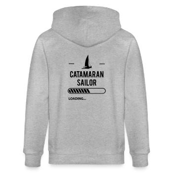 Katamaran Segeler Loading - Stanley/Stella Unisex Bio-Kapuzenjacke CULTIVATOR  - Grau meliert - Hinten - Luana (180cm)