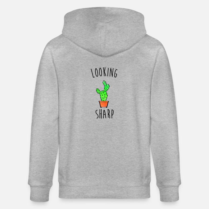 Regarder Sharp Cactus Pun - Veste à capuche bio CULTIVATOR Stanley/Stella Unisexe - gris chiné