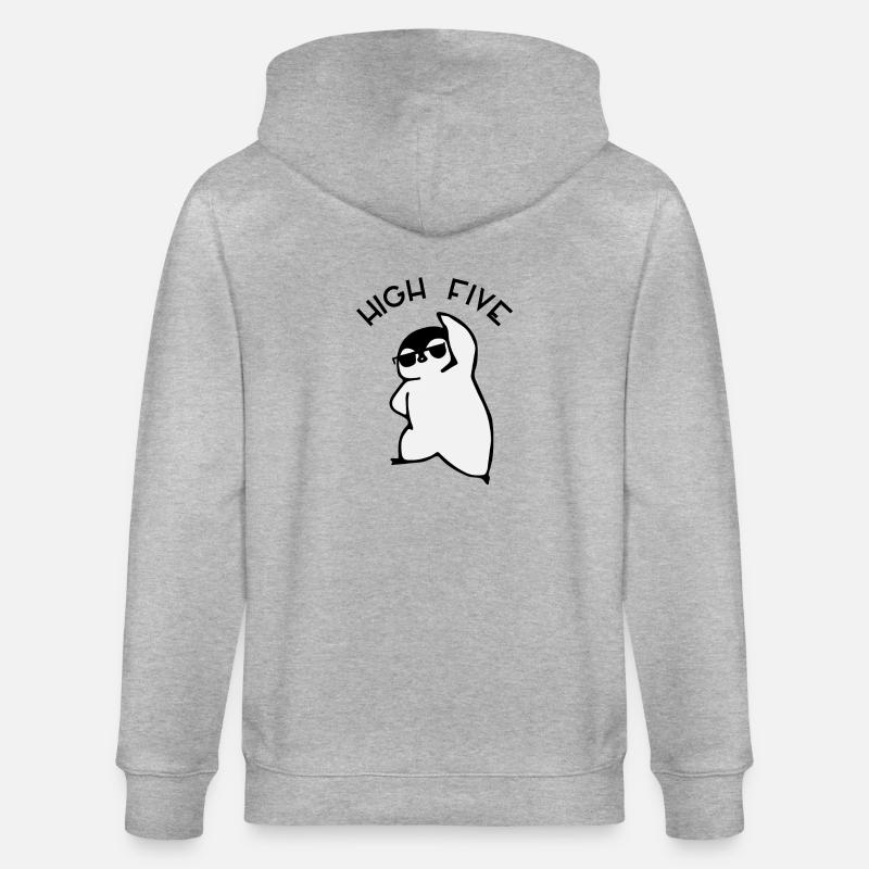 High Five - Penguin - Stanley/Stella Unisex Bio-Kapuzenjacke CULTIVATOR  - Grau meliert