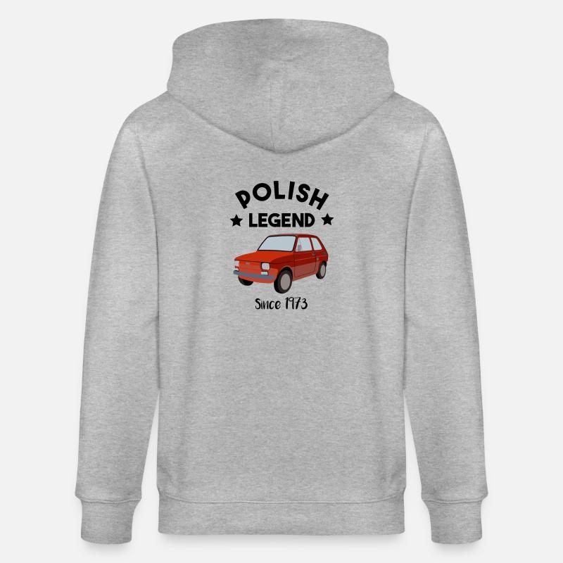 Polish Legend - Maluch - 126p - oldtimer - Stanley/Stella Unisex Bio-Kapuzenjacke CULTIVATOR  - Grau meliert