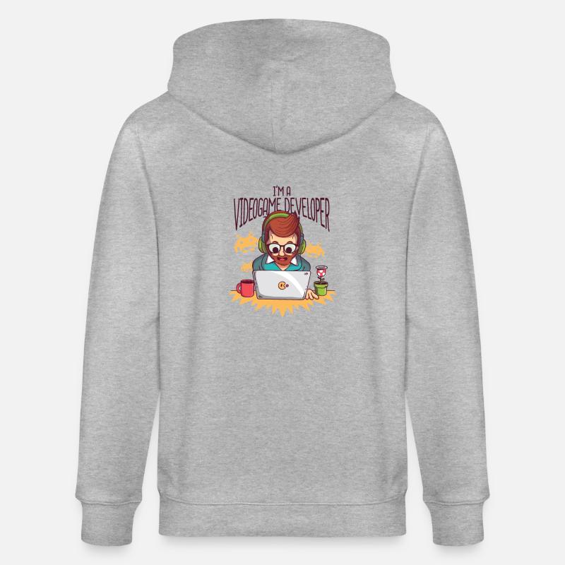 Video Game Developer - Videogame Developer - Stanley/Stella CULTIVATOR  Unisex Organic Hooded Jacket - heather grey