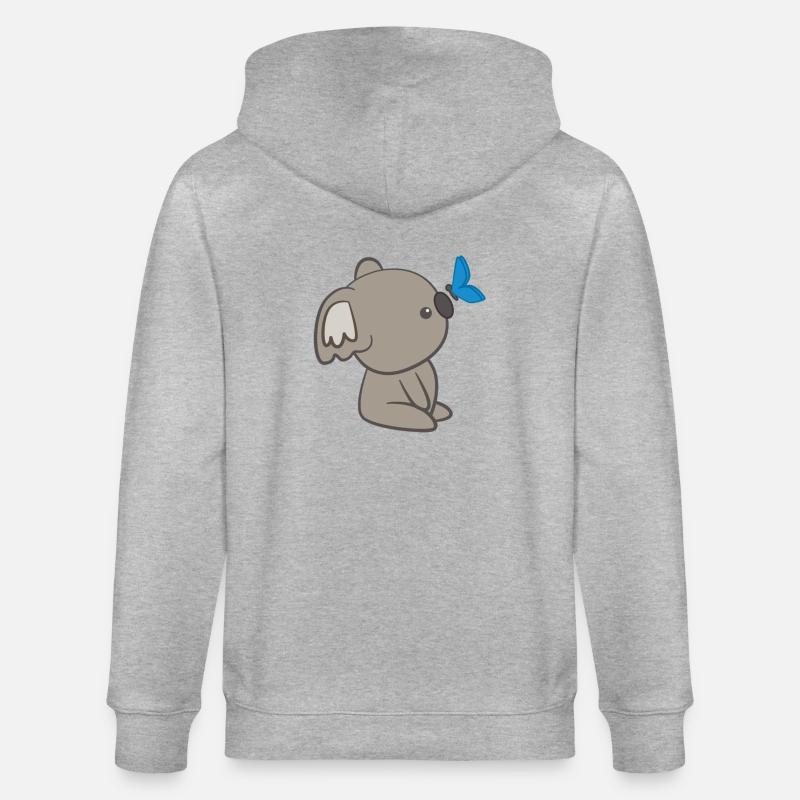 Koala - Koalas - T-shirt Koala - Papillon - Veste à capuche bio CULTIVATOR Stanley/Stella Unisexe - gris chiné