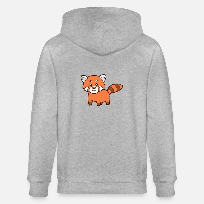 Panda rouge - Veste à capuche bio CULTIVATOR Stanley/Stella Unisexe - gris chiné