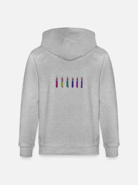 Candles Six birthday candles - Stanley/Stella CULTIVATOR Unisex Organic Hooded Jacket - heather grey