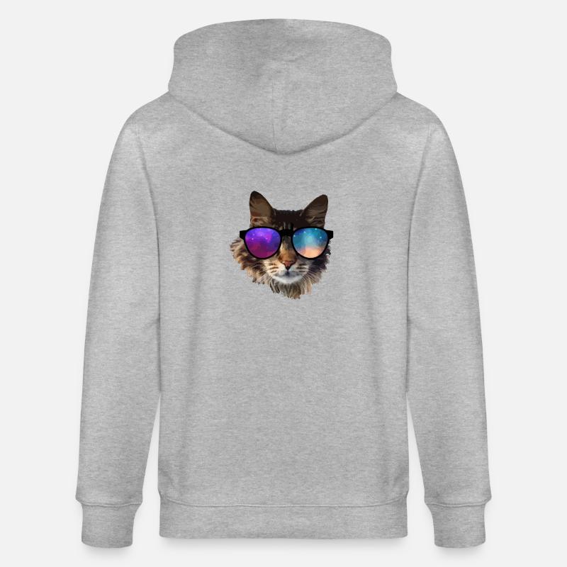 chat - Veste à capuche bio CULTIVATOR Stanley/Stella Unisexe - gris chiné