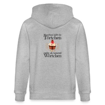 Tartlets Word Cake Words Cupcake black - Stanley/Stella CULTIVATOR  Unisex Organic Hooded Jacket - heather grey - Back - Luana (180cm)
