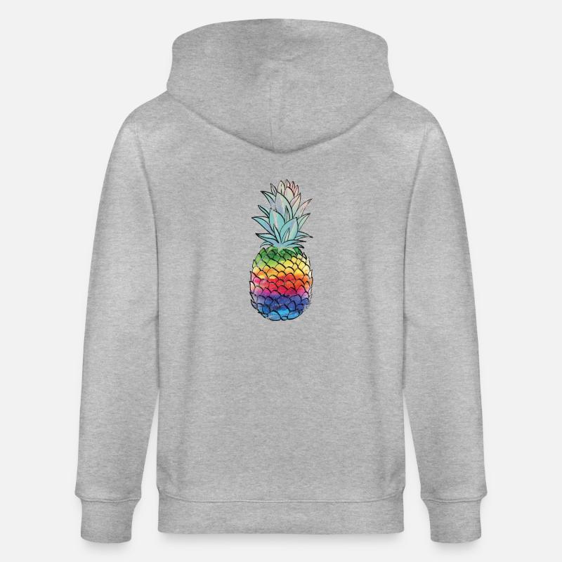 Regenbogen Ananas Pineapple Shirt - Stanley/Stella Unisex Bio-Kapuzenjacke CULTIVATOR  - Grau meliert