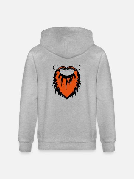 beard and mustache 20122 - Stanley/Stella CULTIVATOR Unisex Organic Hooded Jacket - heather grey