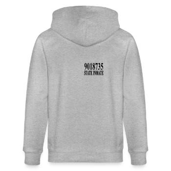 Sträfling Kostüm Verbrecher Karneval Party Knast - Stanley/Stella Unisex Bio-Kapuzenjacke CULTIVATOR  - Grau meliert - Hinten - Luana (180cm)