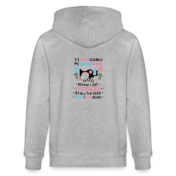 Nähen - Stanley/Stella Unisex Bio-Kapuzenjacke CULTIVATOR  - Grau meliert - Hinten - Luana (180cm)