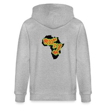 Reggae to Rumble - Stanley/Stella Unisex Bio-Kapuzenjacke CULTIVATOR  - Grau meliert - Hinten - Luana (180cm)
