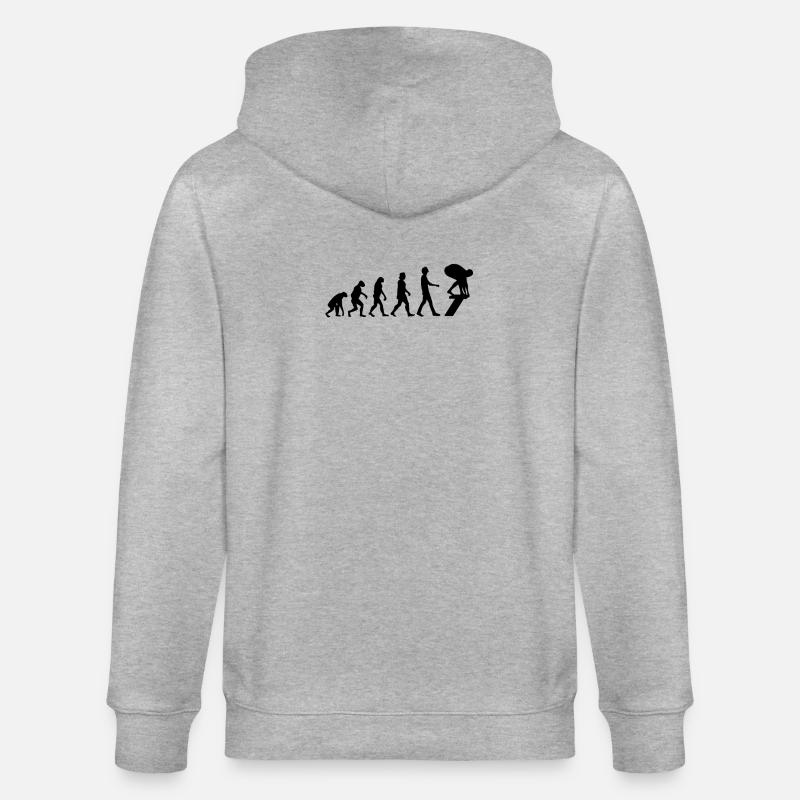 Schwimmer Evolution Schwimmen Geschenk - Stanley/Stella Unisex Bio-Kapuzenjacke CULTIVATOR  - Grau meliert