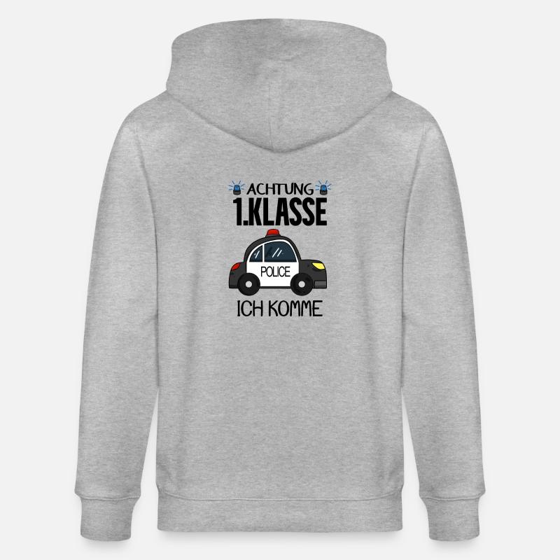 Einschulung Erste Klasse Junge - Stanley/Stella Unisex Bio-Kapuzenjacke CULTIVATOR  - Grau meliert